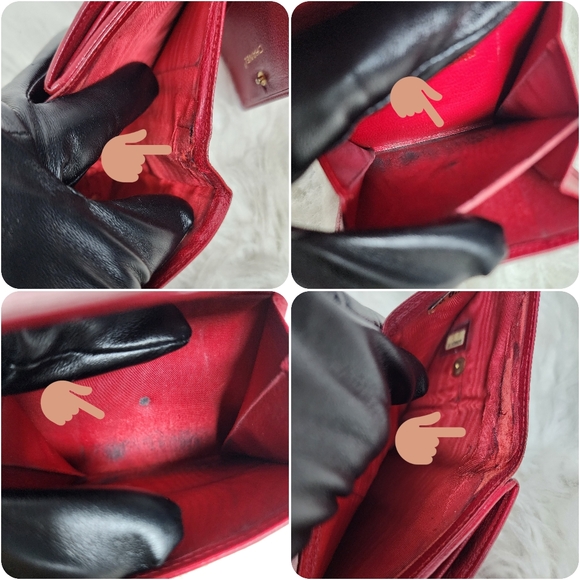 💯 % Authentic Vintage Chanel  red Leather Wallet - Picture 11 of 16